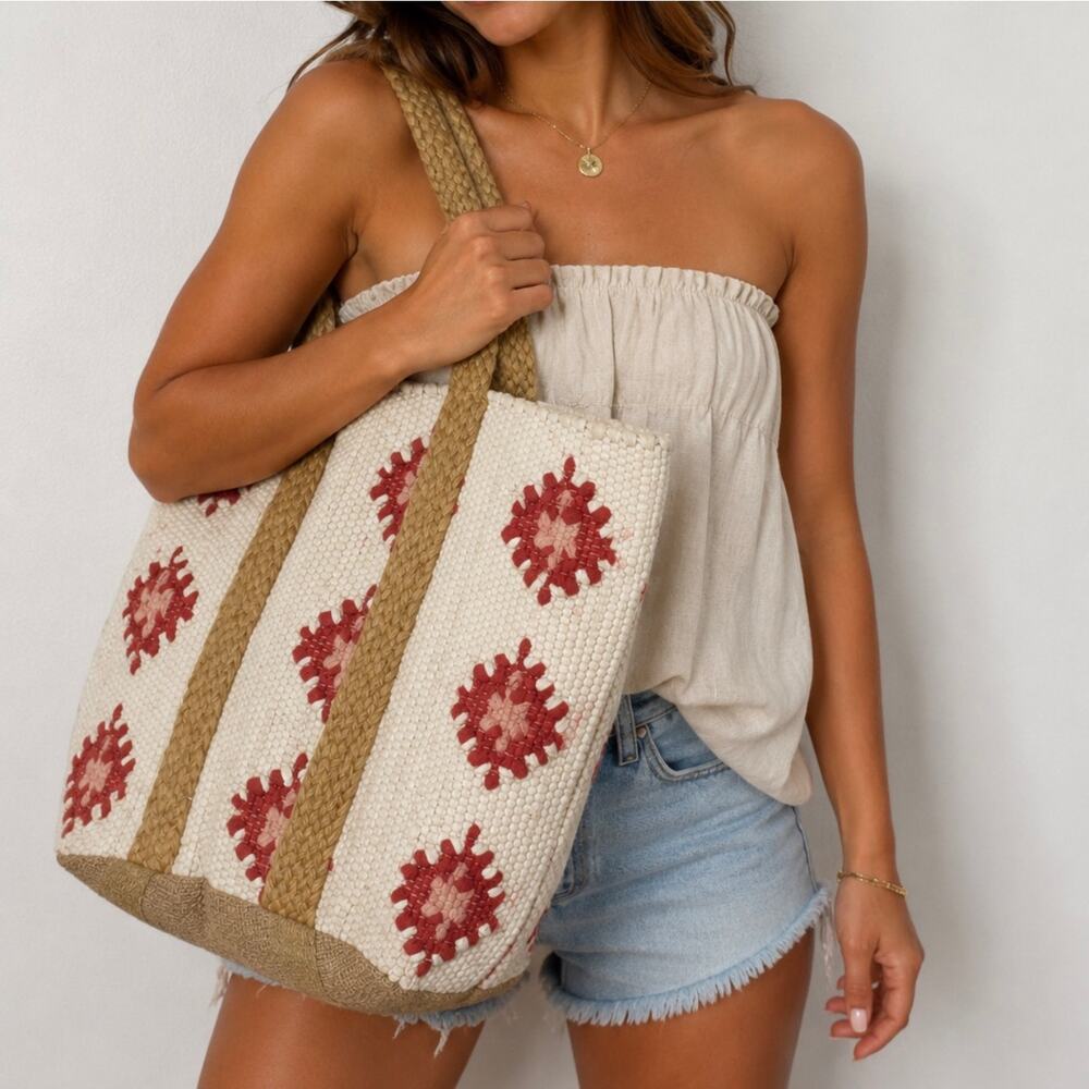 POL Woven Tote Bag cotton & jute